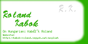 roland kabok business card